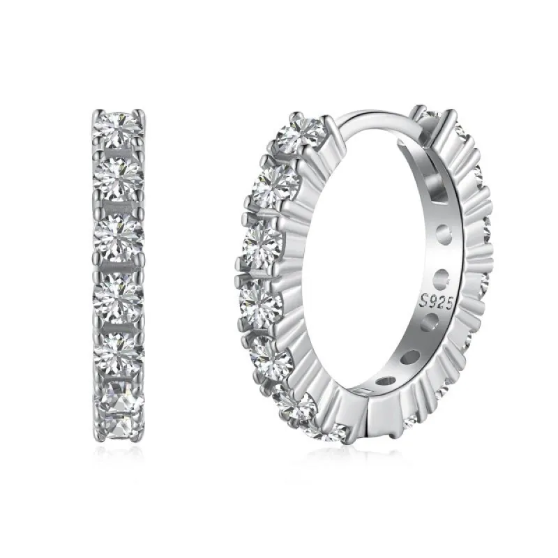 Sterling Silver Riva Huggie Earrings sold by Luxe Emporium
