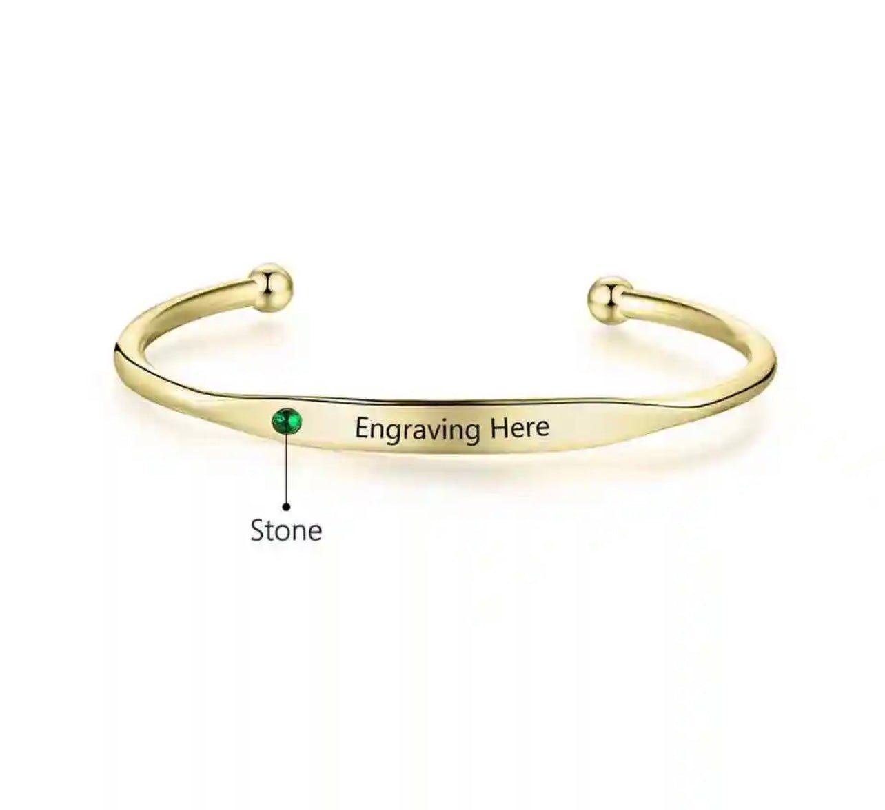 Personalised Birthstone Name Bangle sold by Luxe Emporium product image thumbnail 2