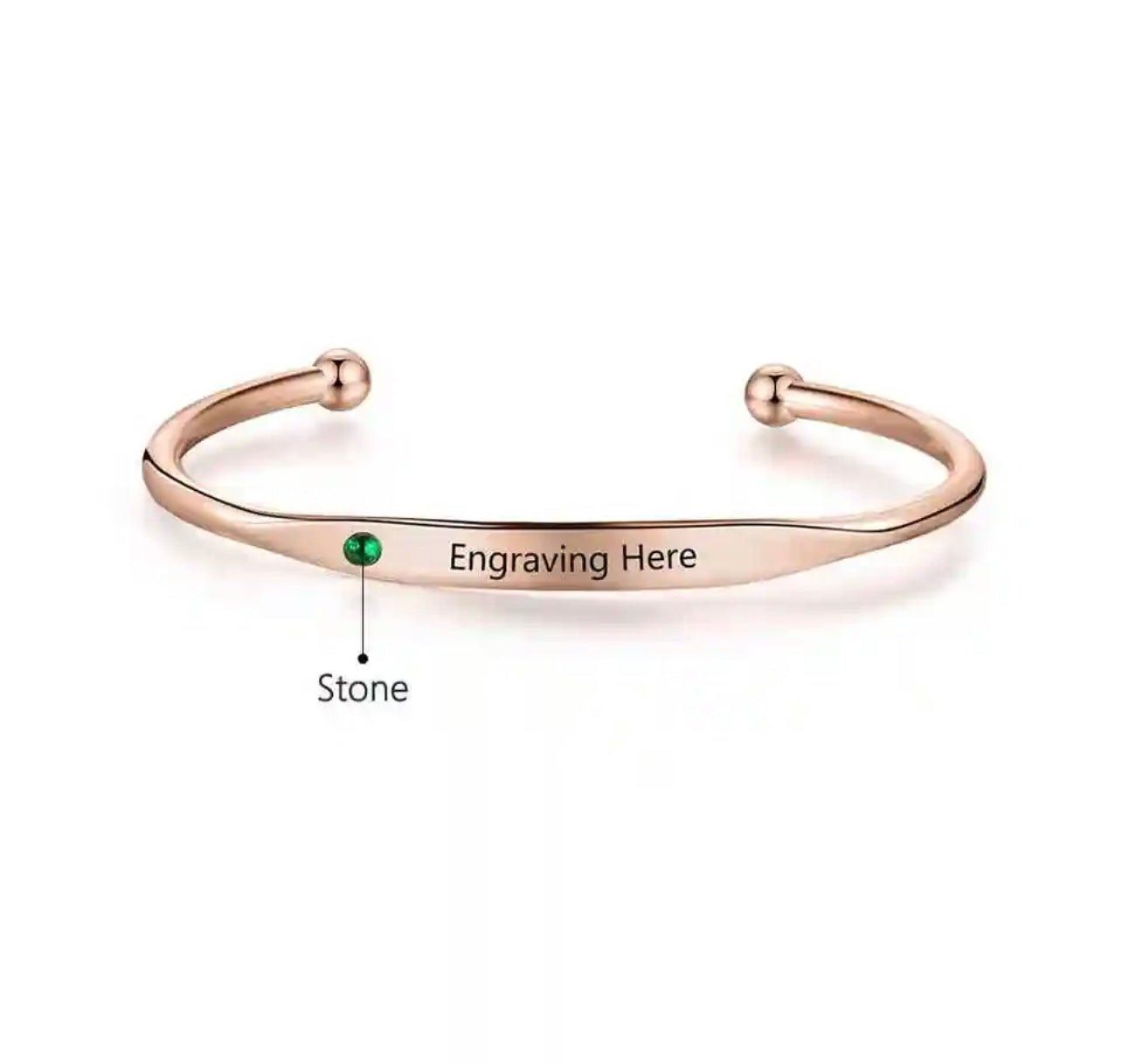 Personalised Birthstone Name Bangle sold by Luxe Emporium product image thumbnail 3