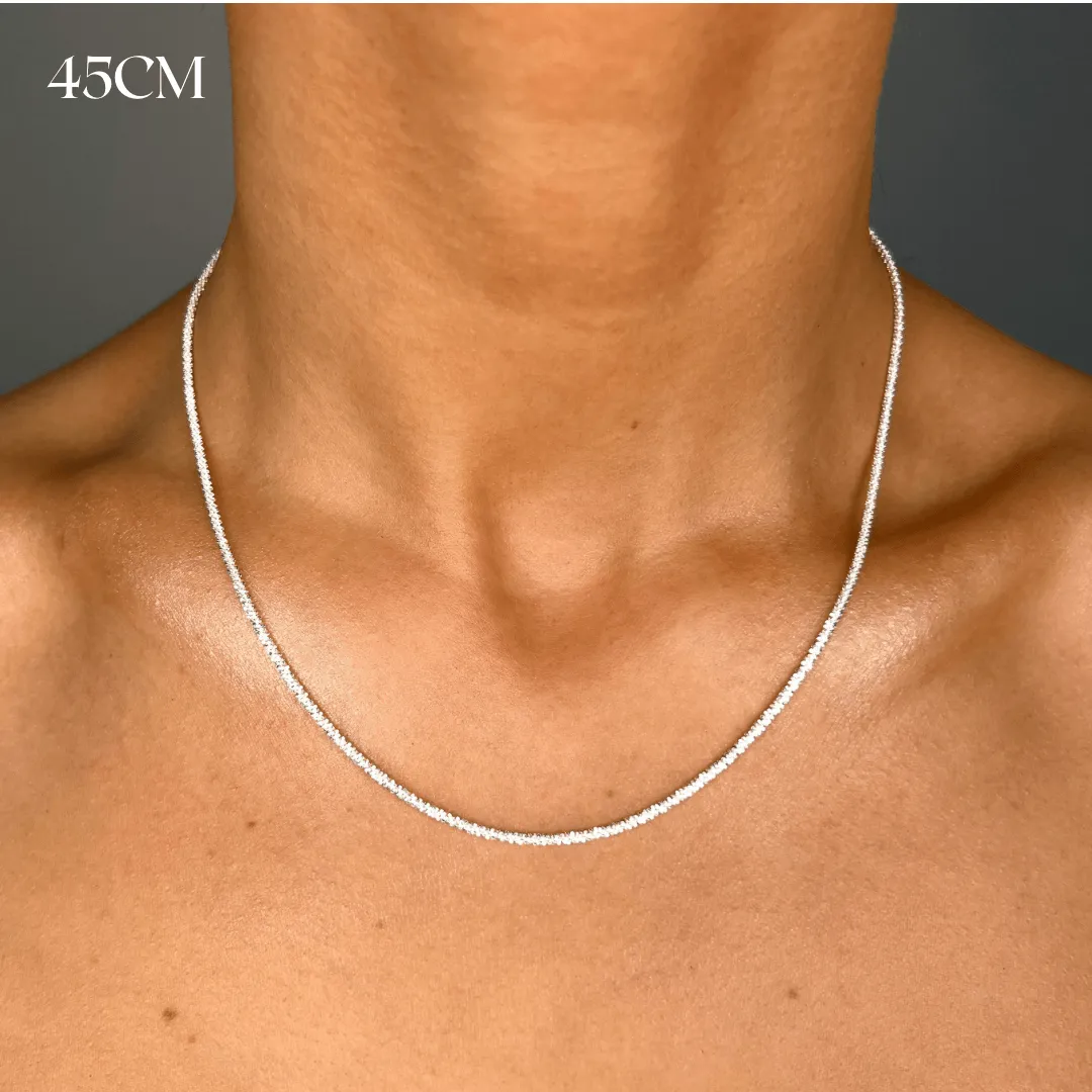 Sterling Silver Luxe Iced Chain Necklace sold by Luxe Emporium product image thumbnail 3