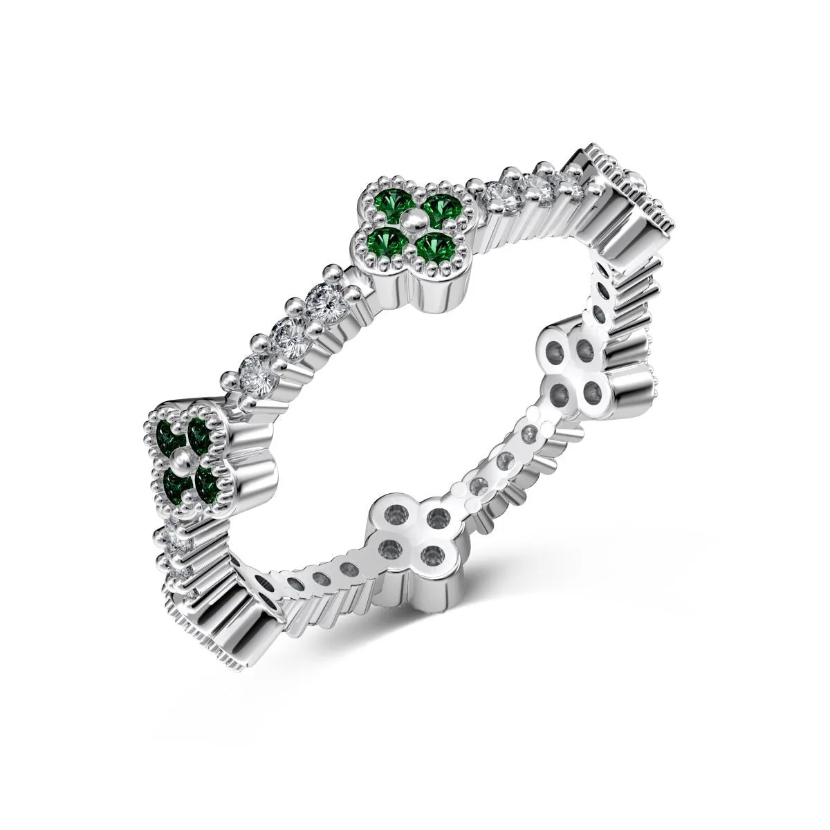 Sterling Silver Emerald Maeve Ring sold by Luxe Emporium product image thumbnail 3