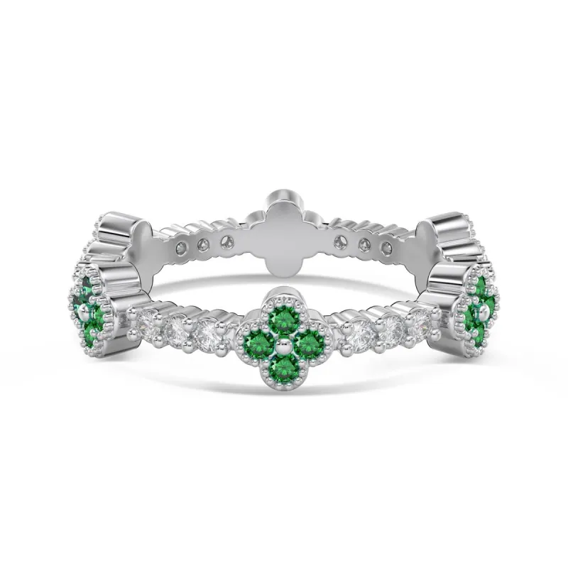 Sterling Silver Emerald Maeve Ring sold by Luxe Emporium