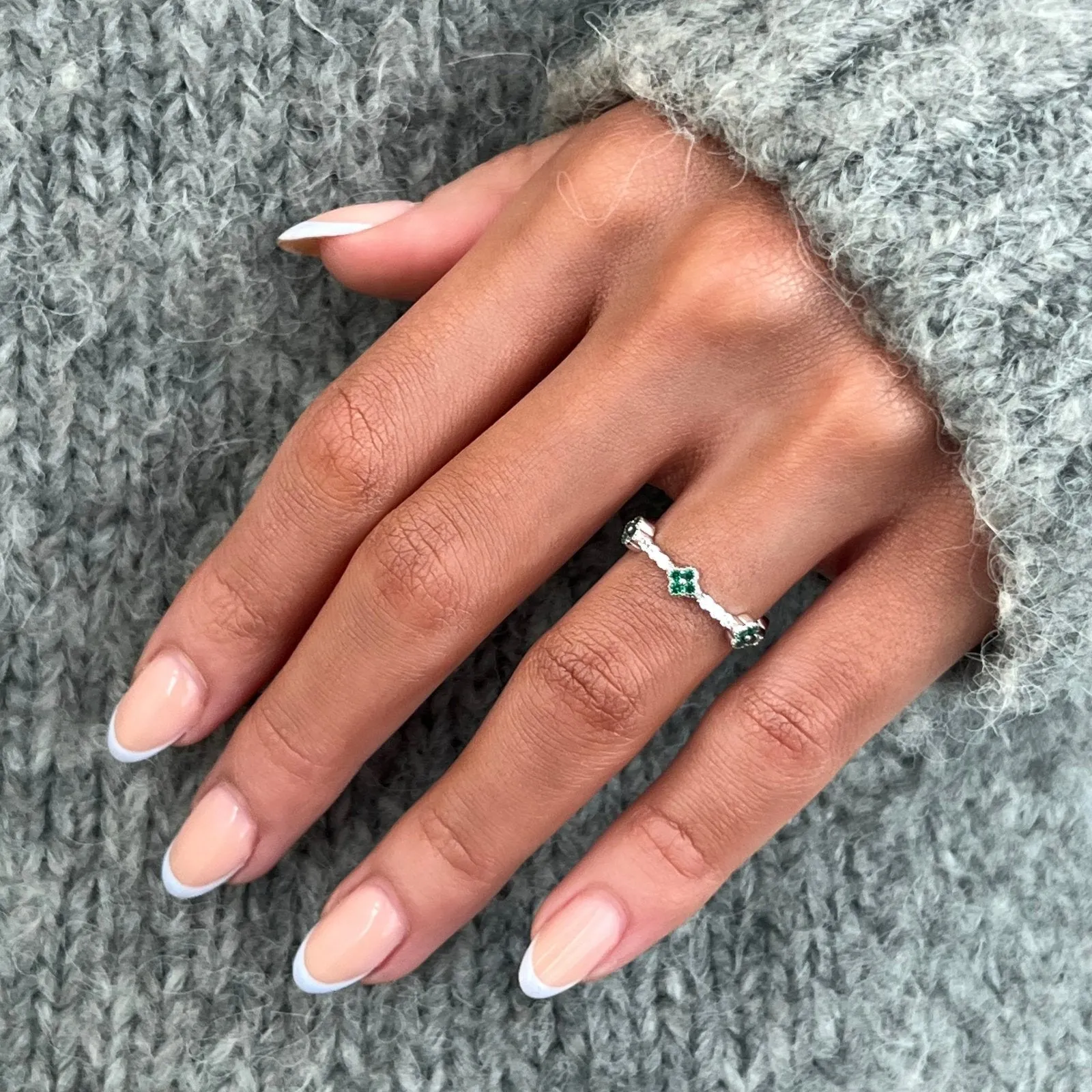 Sterling Silver Emerald Maeve Ring sold by Luxe Emporium product image thumbnail 2