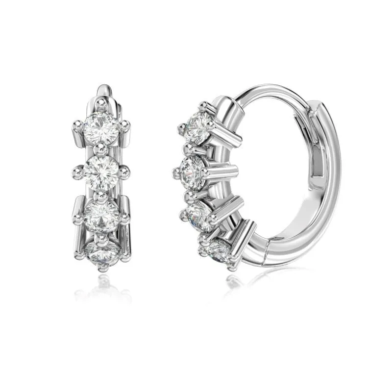 Sterling Silver Noa Huggie Hoop Earrings sold by Luxe Emporium