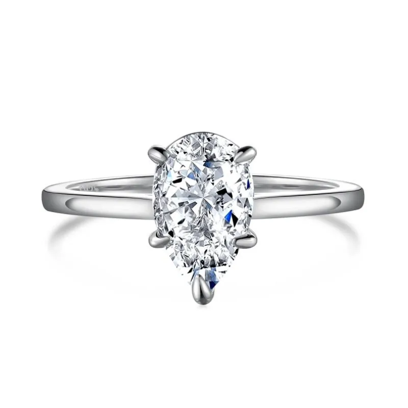 Sterling Silver Pear Eva Ring sold by Luxe Emporium