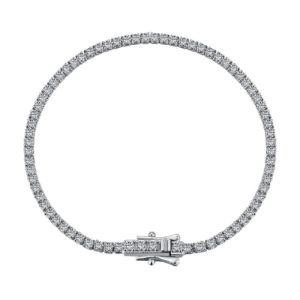 Sterling Silver Micro 2mm Tennis Bracelet sold by Luxe Emporium