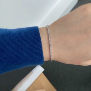 Sterling Silver Micro 2mm Tennis Bracelet sold by Luxe Emporium