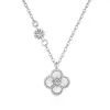 Sterling Silver White Clover Necklace sold by Luxe Emporium