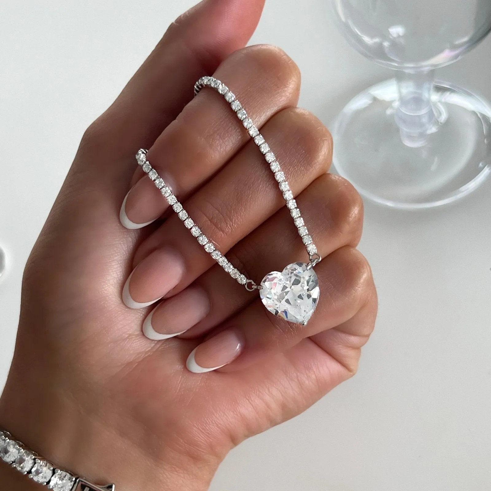 Sterling Silver Love Tennis Necklace sold by Luxe Emporium product image thumbnail 3