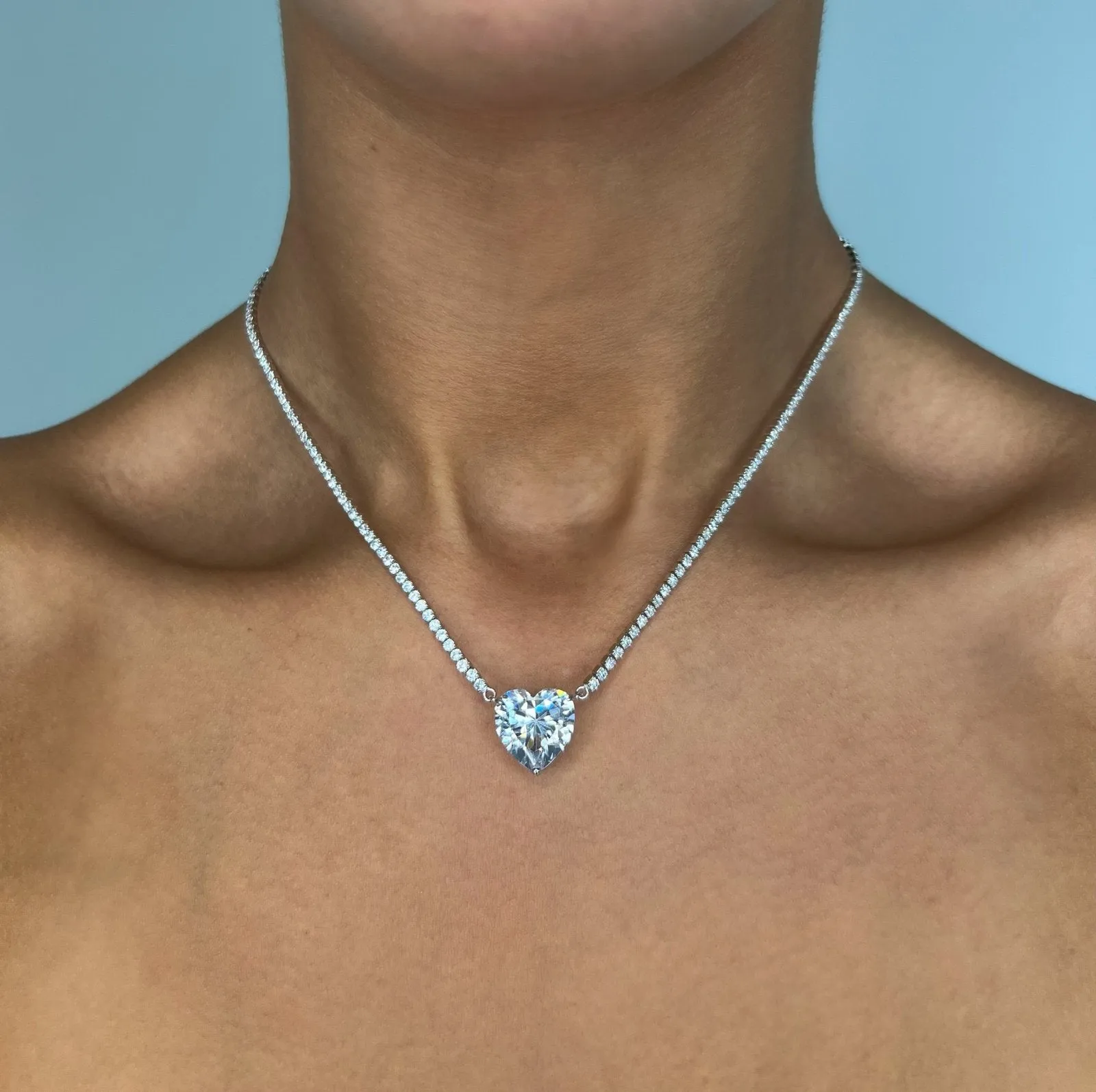 Sterling Silver Love Tennis Necklace sold by Luxe Emporium product image thumbnail 2