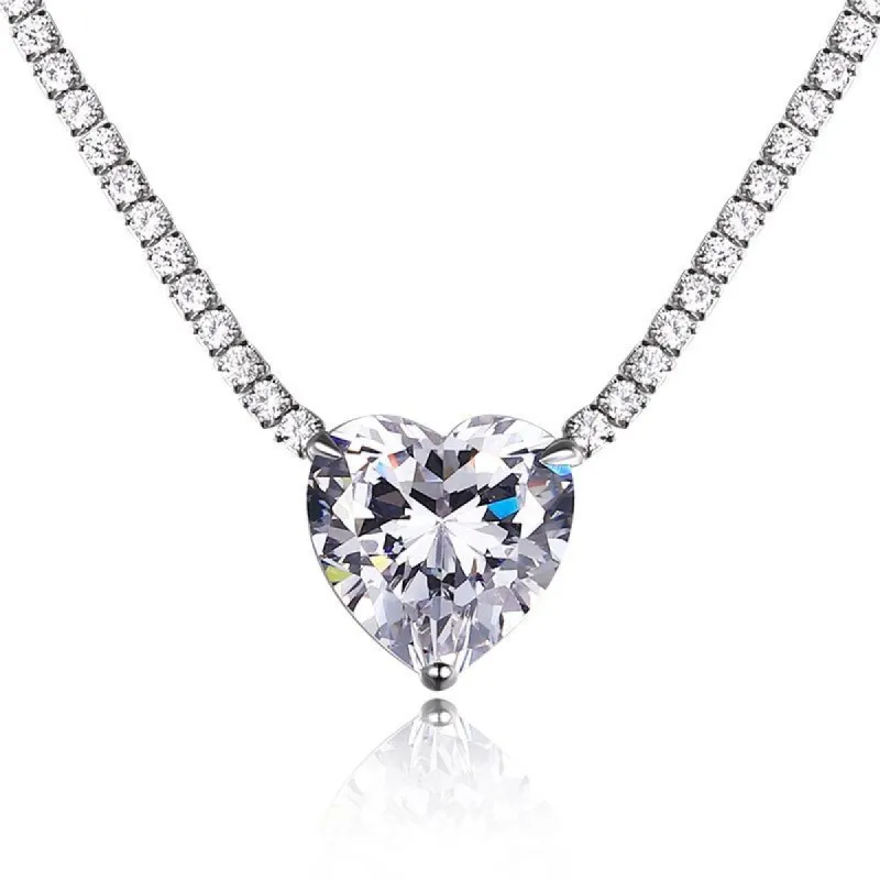 Sterling Silver Love Tennis Necklace sold by Luxe Emporium