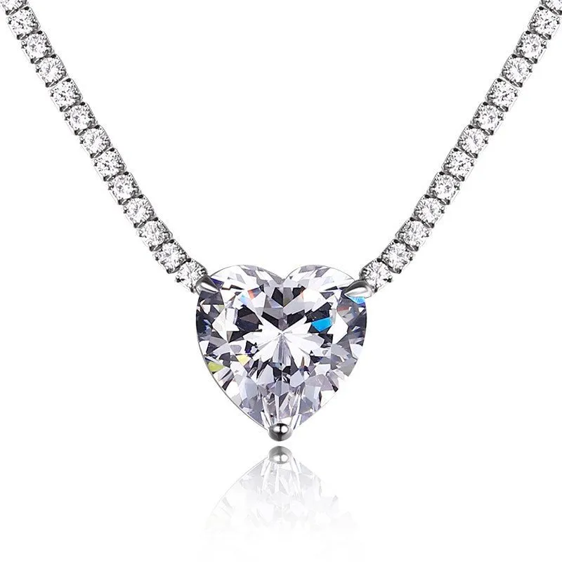 Sterling Silver Love Tennis Necklace sold by Luxe Emporium