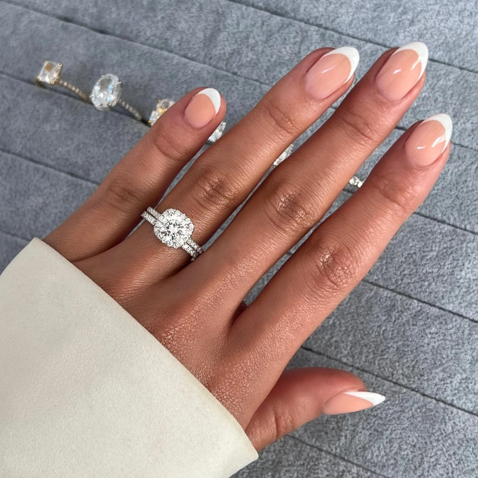 Sterling Silver Iced Square Halo Ring sold by Luxe Emporium product image thumbnail 3