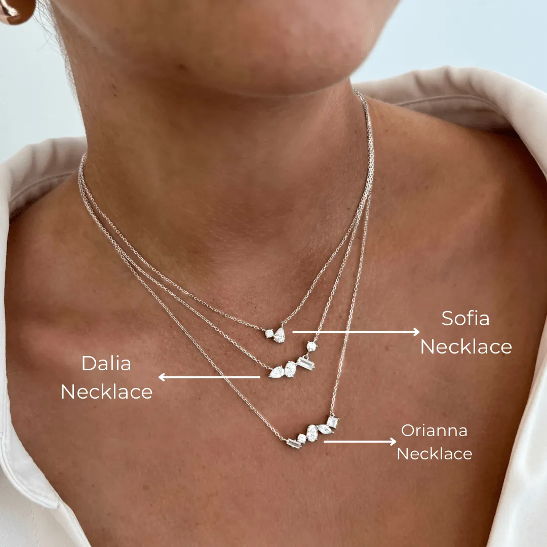 Sterling Silver Orianna Necklace sold by Luxe Emporium product image thumbnail 4