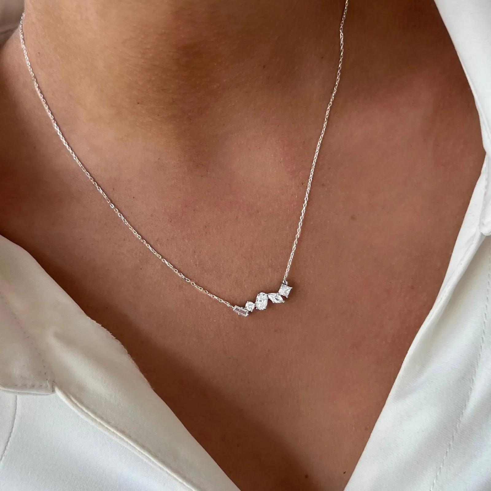 Sterling Silver Orianna Necklace sold by Luxe Emporium product image thumbnail 2