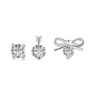 Sterling Silver Triple Stud Earrings sold by Luxe Emporium