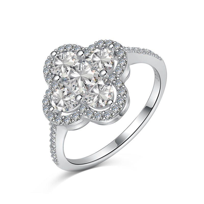 Sterling Silver Iced Clover Ring sold by Luxe Emporium product image thumbnail 3