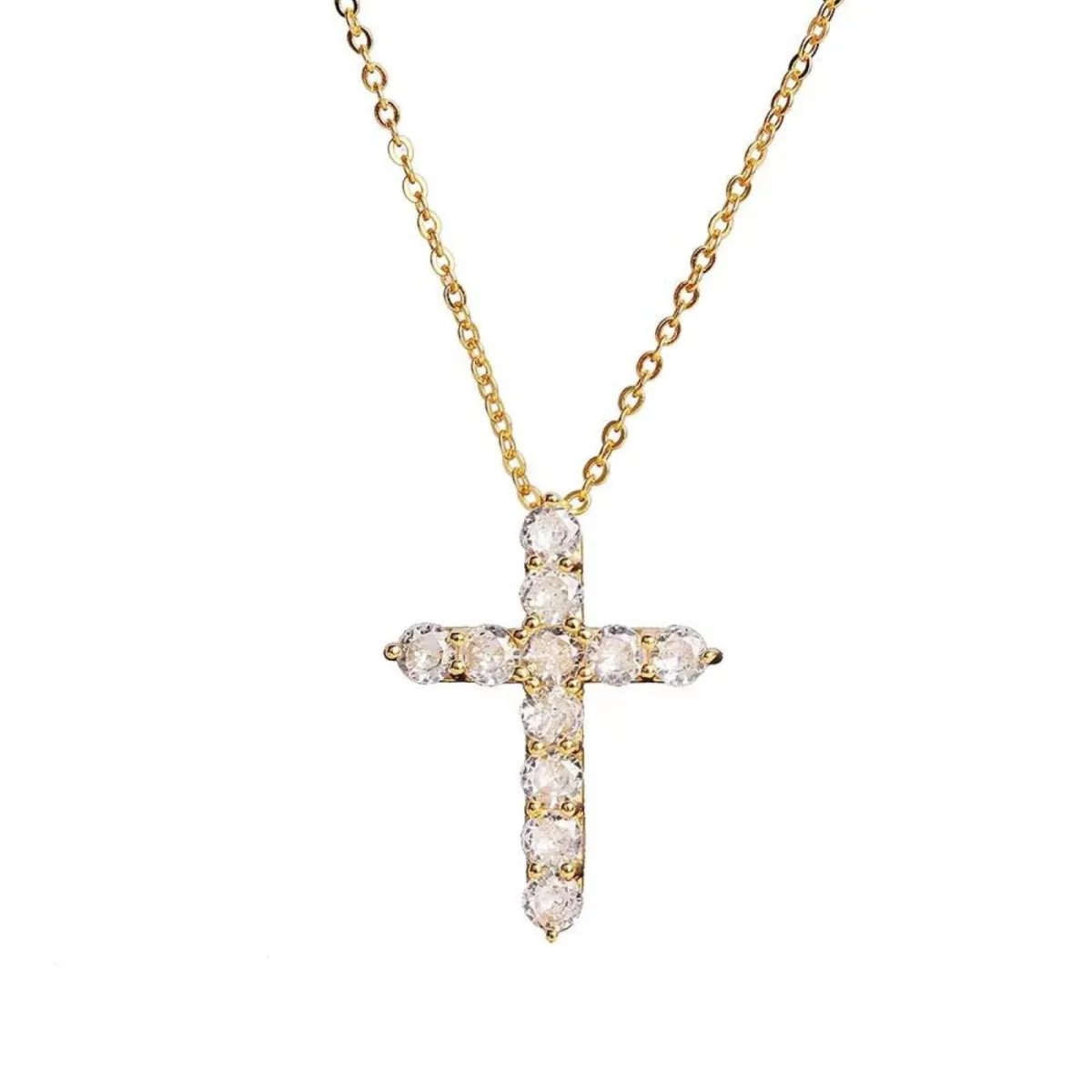 Gold Mini Cross Pendant Necklace sold by Luxe Emporium