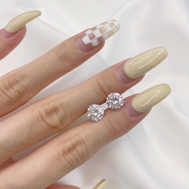 Sterling Silver Brilliant Cut Stud Earrings sold by Luxe Emporium product image thumbnail 3