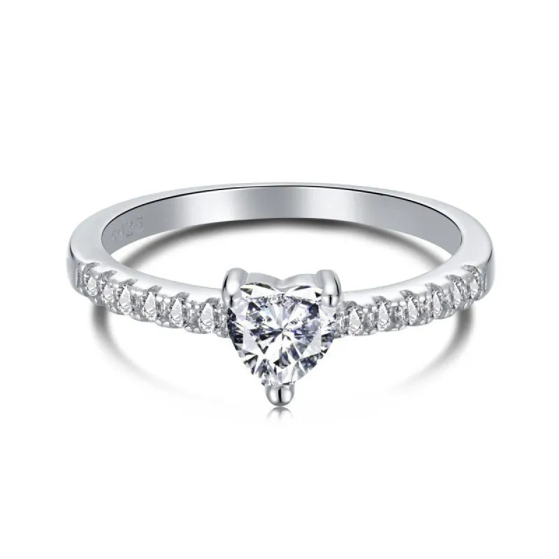 Sterling Silver Heart Promise Ring sold by Luxe Emporium