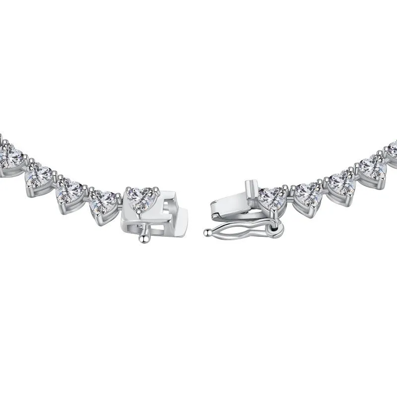 Sterling Silver Premium Heart Tennis Necklace sold by Luxe Emporium product image thumbnail 2