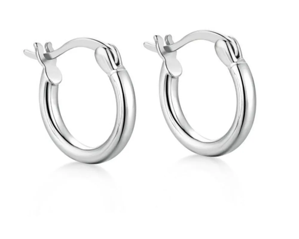 Sterling Silver 13MM Hoop Earrings sold by Luxe Emporium