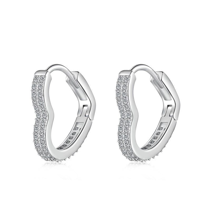 Sterling Silver Huggie Amour Earrings sold by Luxe Emporium product image thumbnail 2