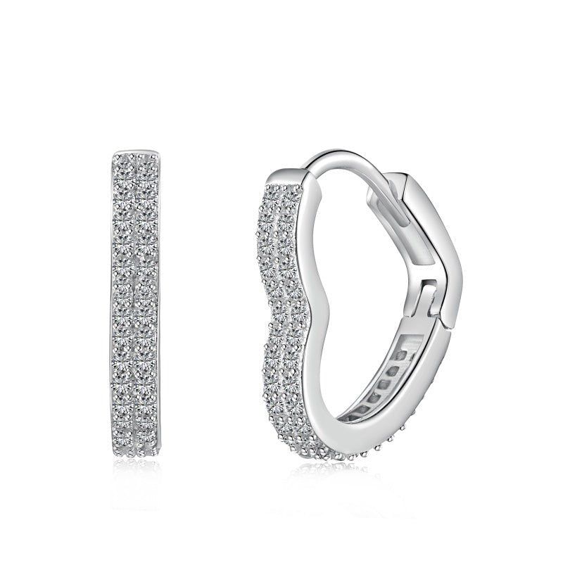 Sterling Silver Huggie Amour Earrings sold by Luxe Emporium