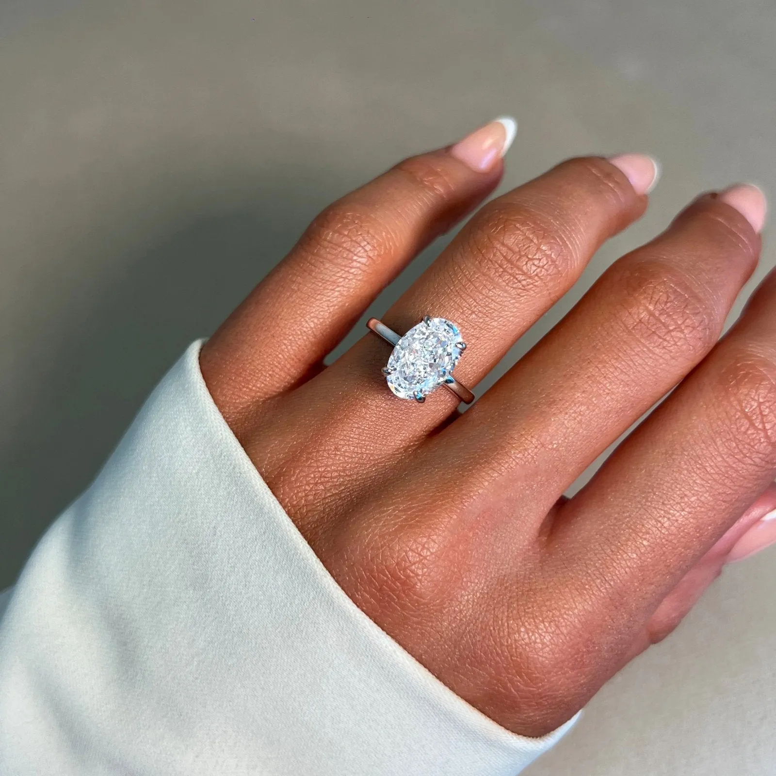 Sterling Silver Plain Band Solitaire Ring sold by Luxe Emporium product image thumbnail 2