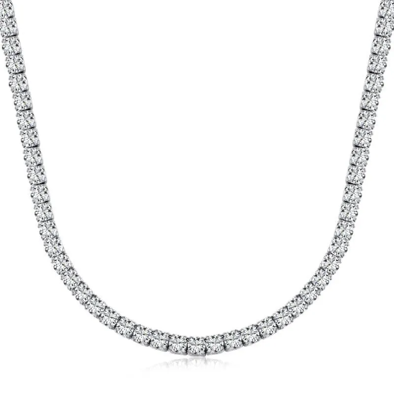 Sterling Silver 4mm Tennis Choker Necklace sold by Luxe Emporium