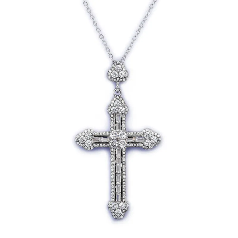 Sterling Silver Ophelia Cross Necklace sold by Luxe Emporium