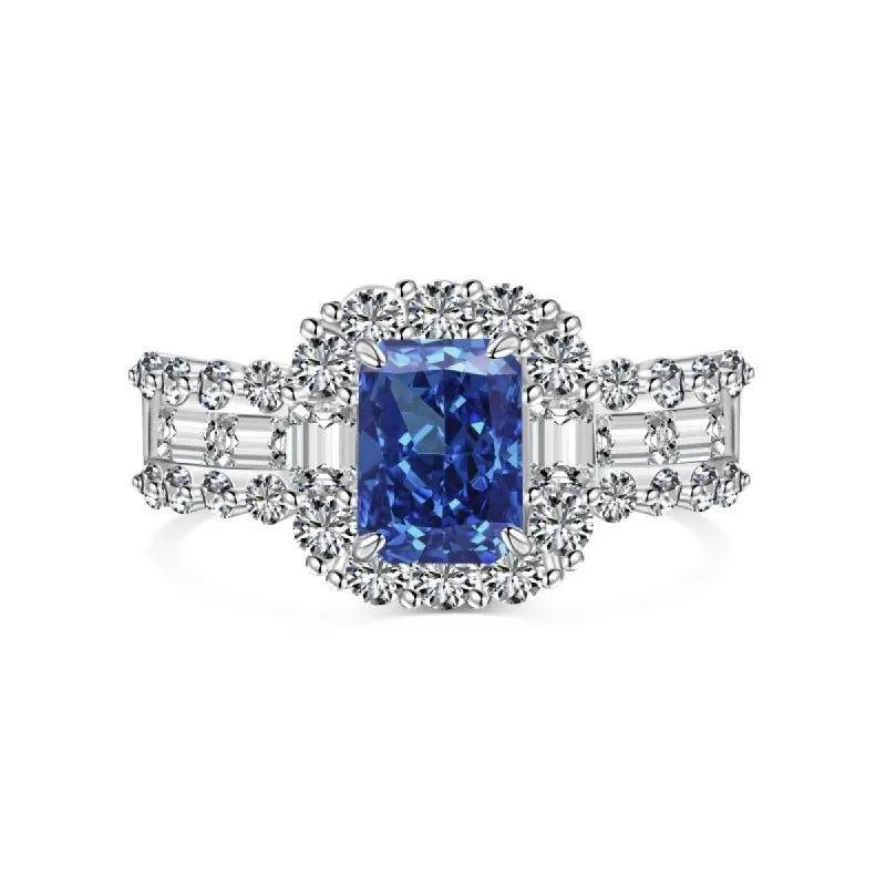 Sterling Silver Blue Oriana Ring sold by Luxe Emporium