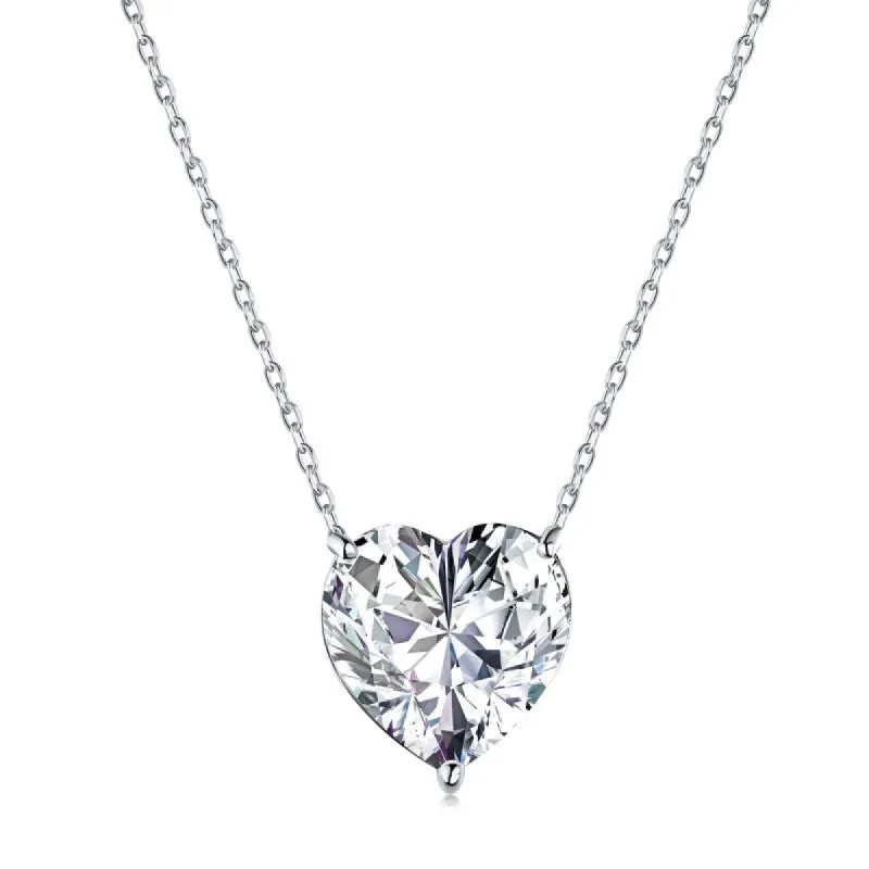 Sterling Silver Heart Pendant Necklace sold by Luxe Emporium