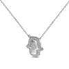 Sterling Silver Iced Hamsa Hand Necklace sold by Luxe Emporium