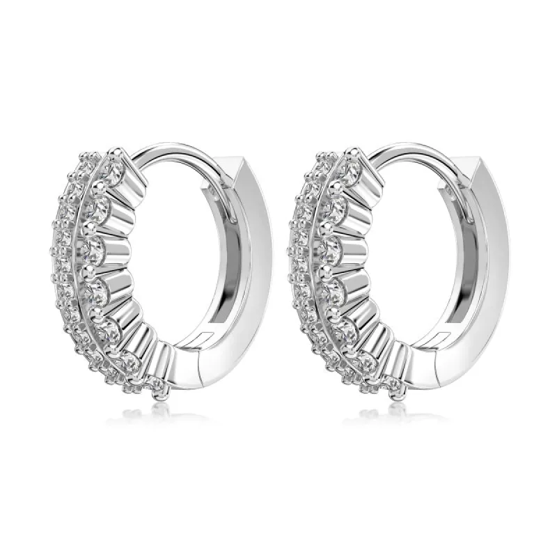 Sterling Silver Noa Huggie Hoop Earrings sold by Luxe Emporium