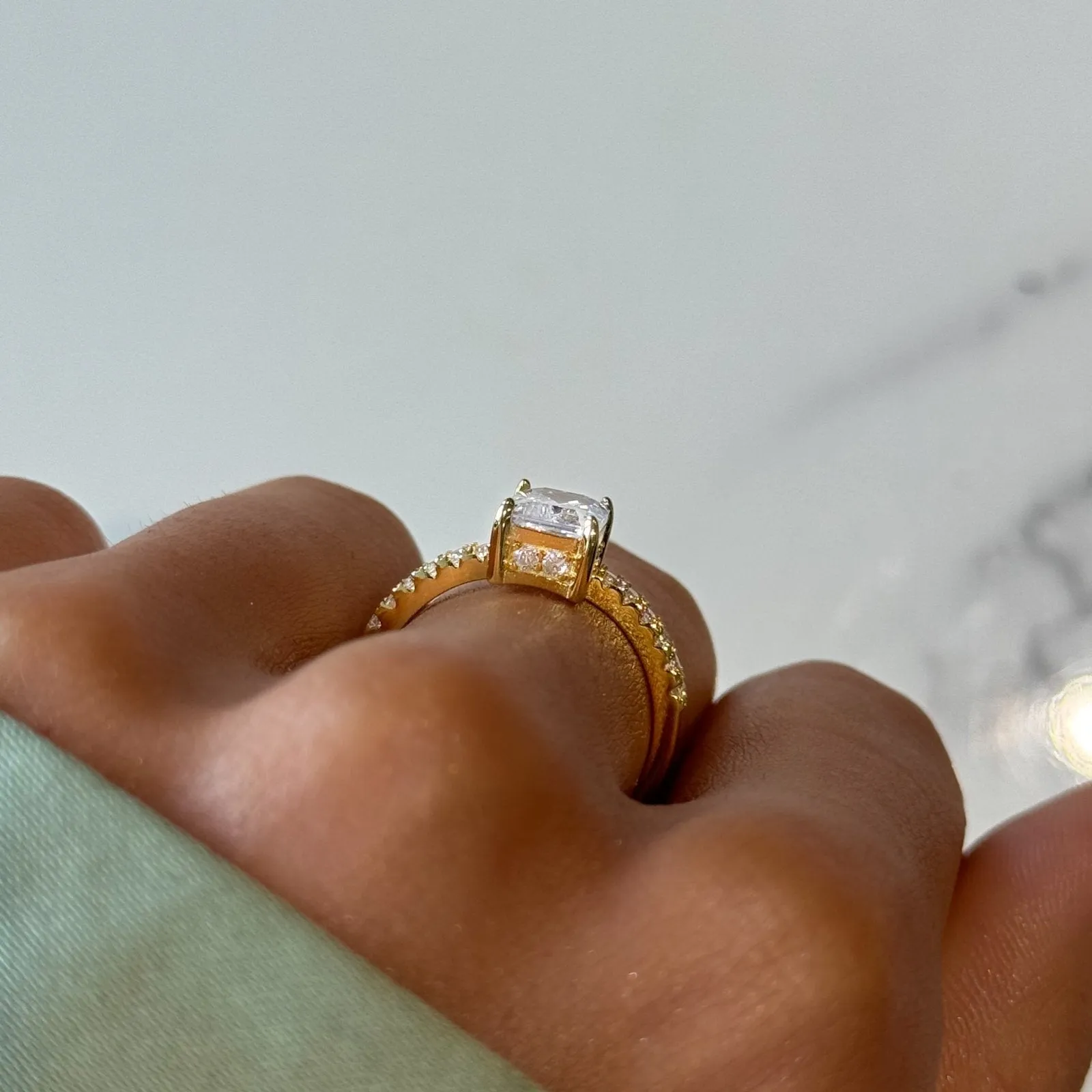 Gold Emerald Cut Elaia Ring sold by Luxe Emporium product image thumbnail 4