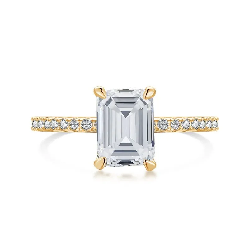 Gold Emerald Cut Elaia Ring sold by Luxe Emporium