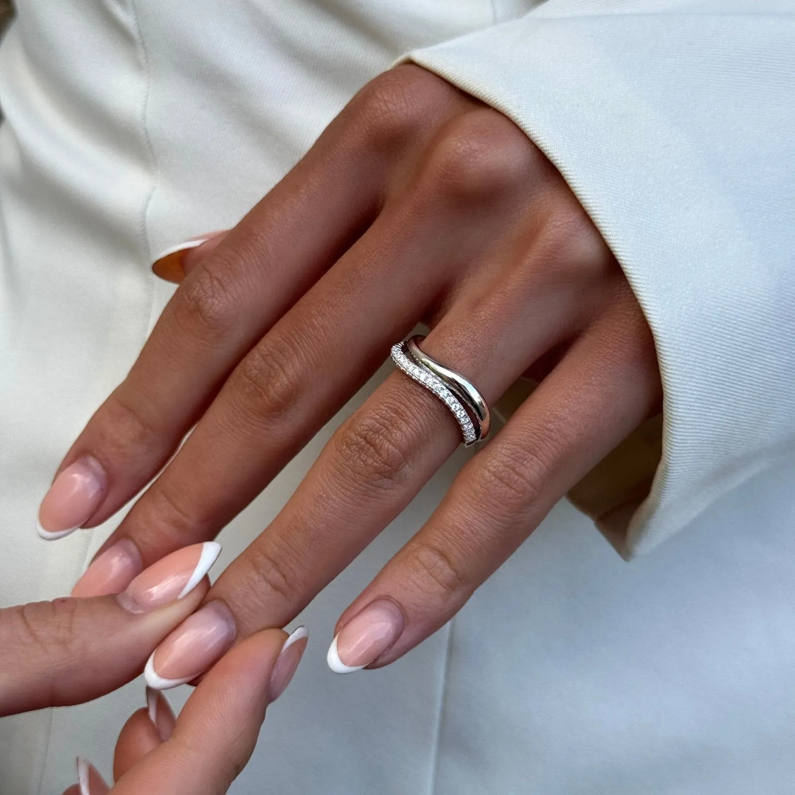 Sterling Silver Wave Ring sold by Luxe Emporium product image thumbnail 2