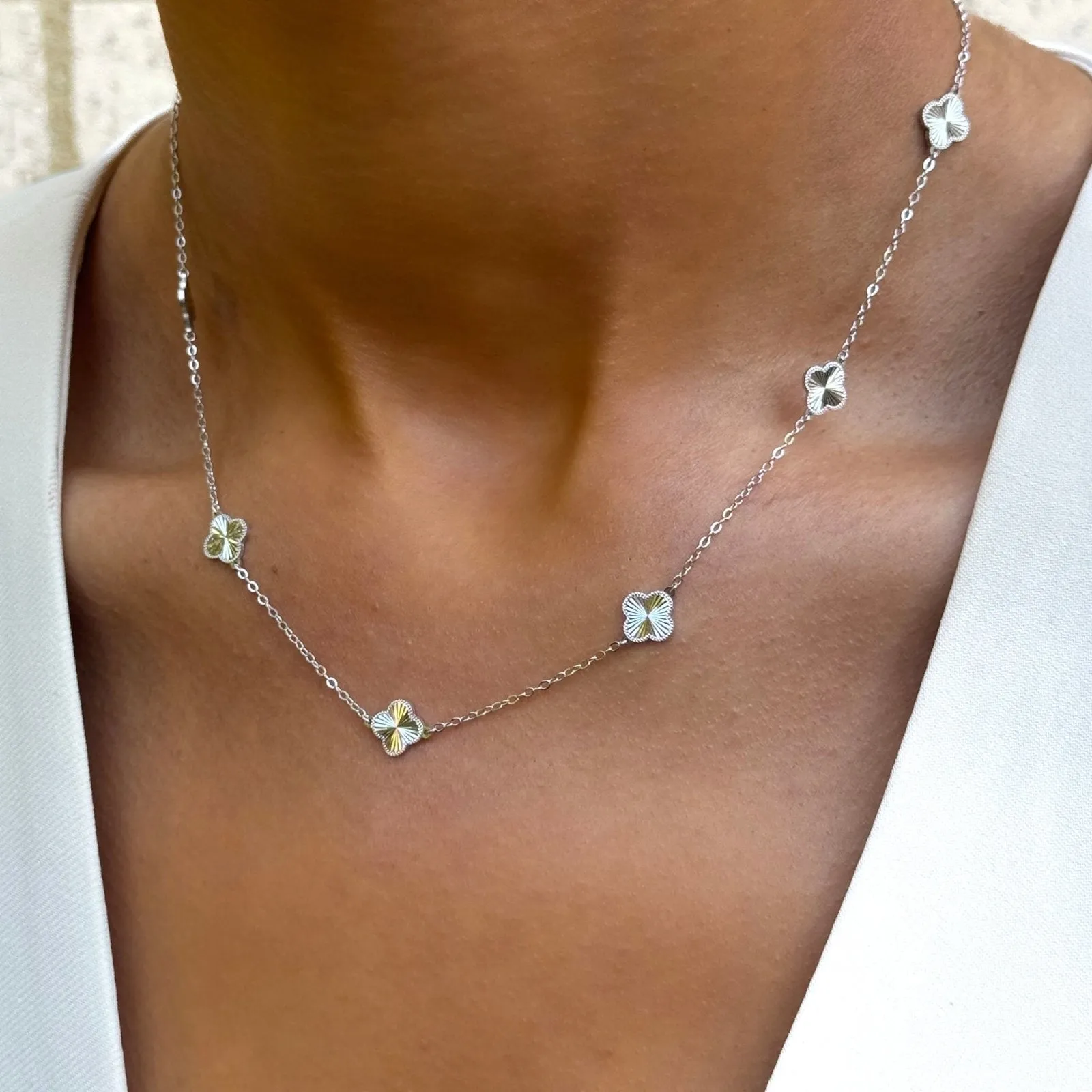 Sterling Silver Kiala Clover Necklace sold by Luxe Emporium product image thumbnail 2