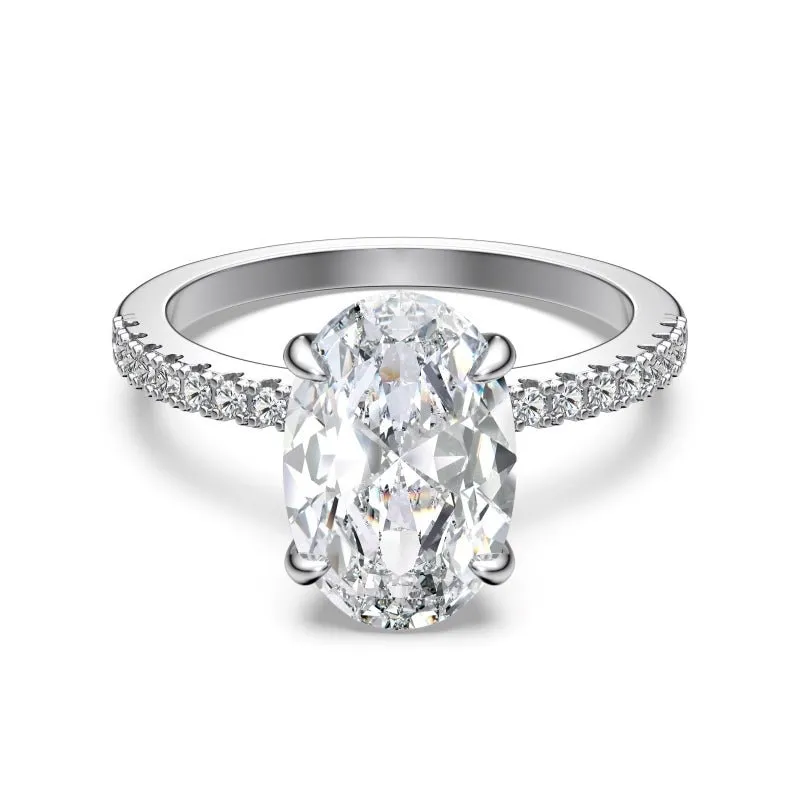 Sterling Silver 4.5ct Solitaire Ring sold by Luxe Emporium