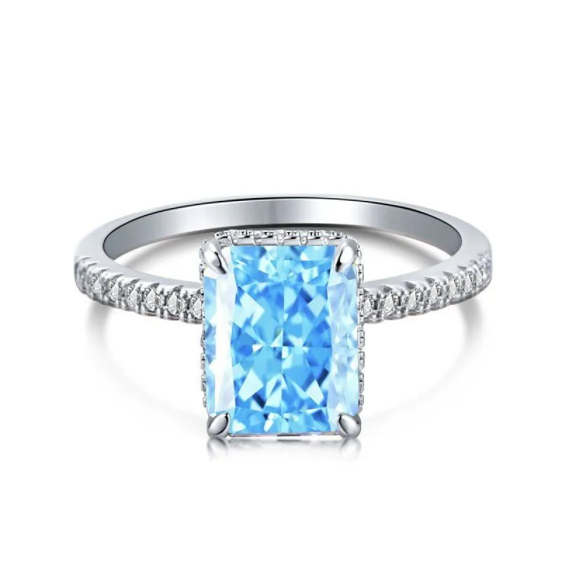 Sterling Silver Blue Jasmine Ring sold by Luxe Emporium