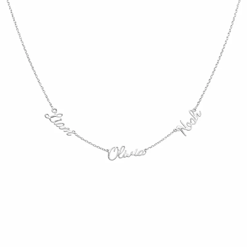 Sterling Silver Personalised Multi Name Necklace made by Luxe Emporium