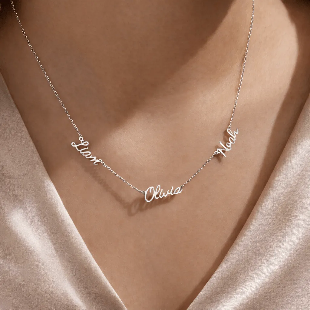 Sterling Silver Personalised Multi Name Necklace sold by Luxe Emporium product image thumbnail 2