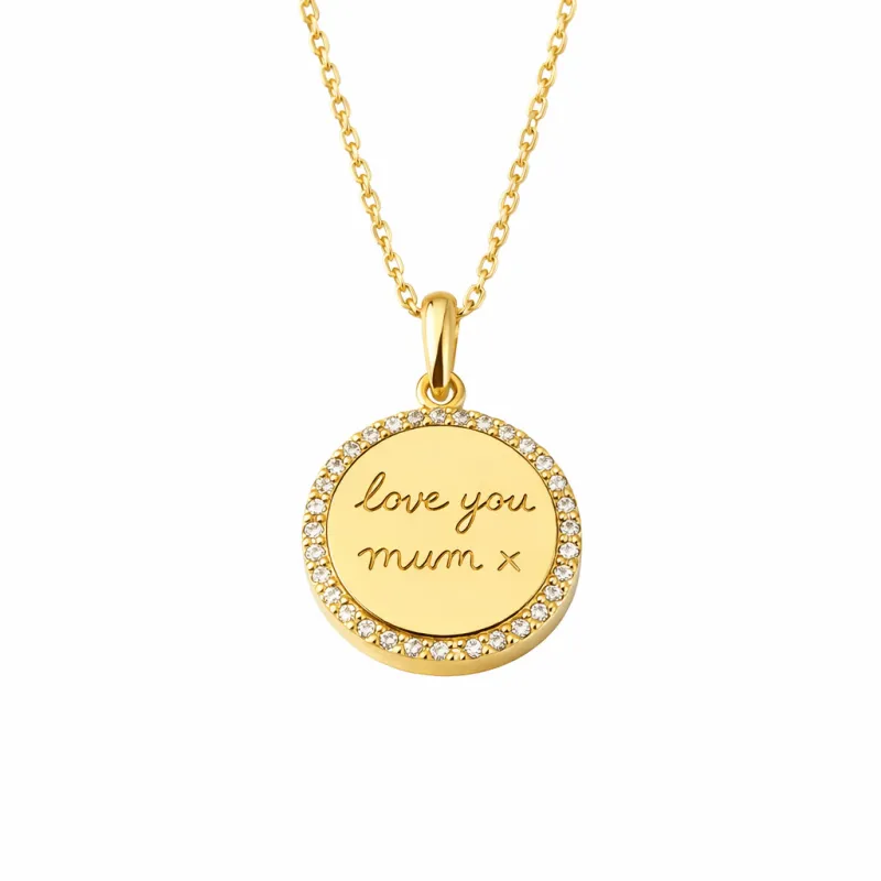 Gold Handwriting Halo Necklace made by Luxe Emporium