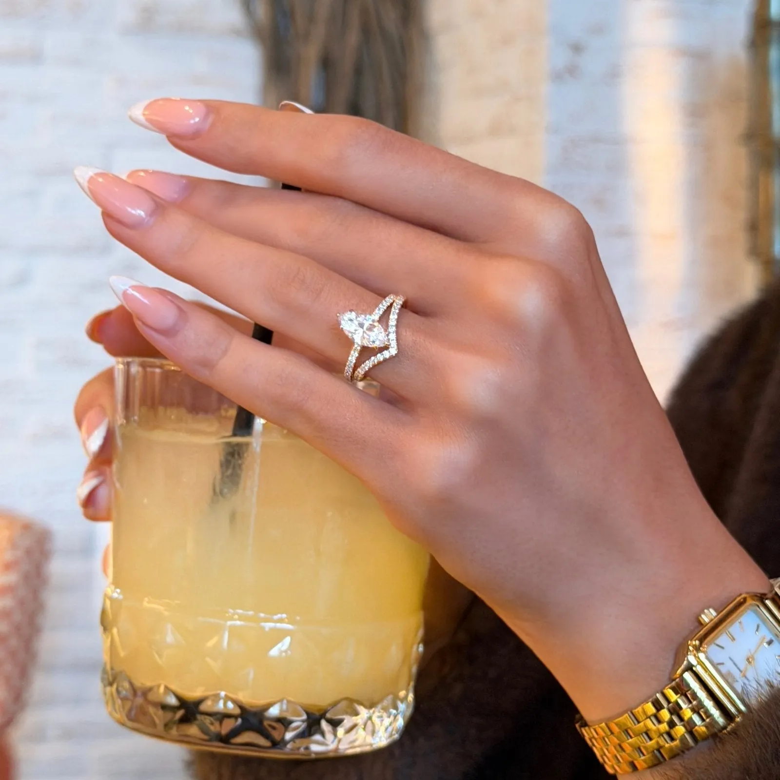 Gold Marquise Ring sold by Luxe Emporium product image thumbnail 5