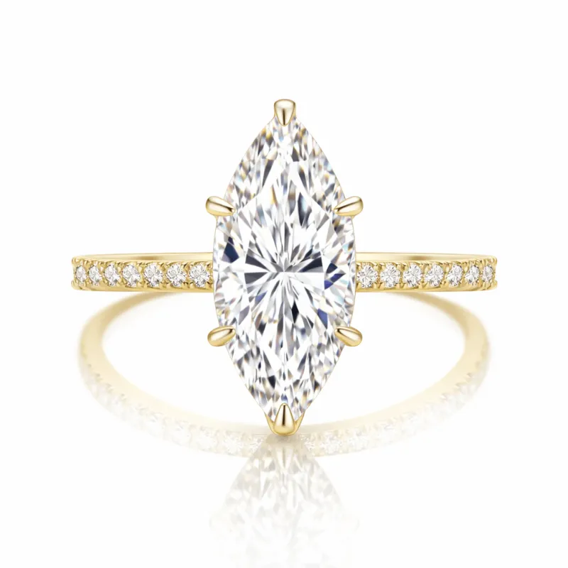 Gold Marquise Ring made by Luxe Emporium