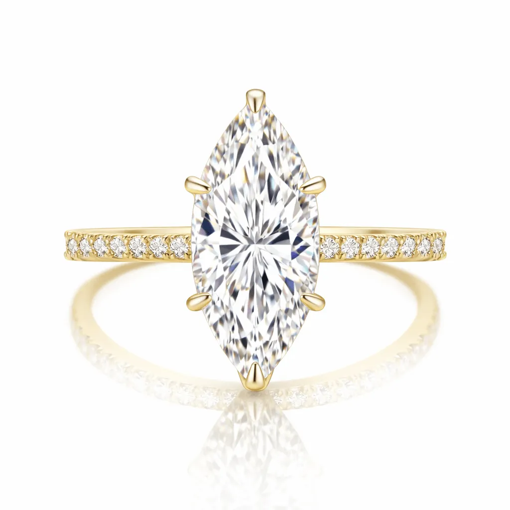 Gold Marquise Ring sold by Luxe Emporium