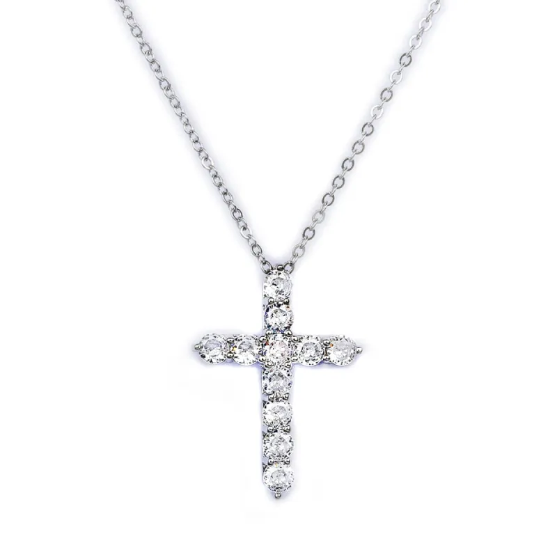 Sterling Silver Mini Cross Pendant Necklace sold by Luxe Emporium