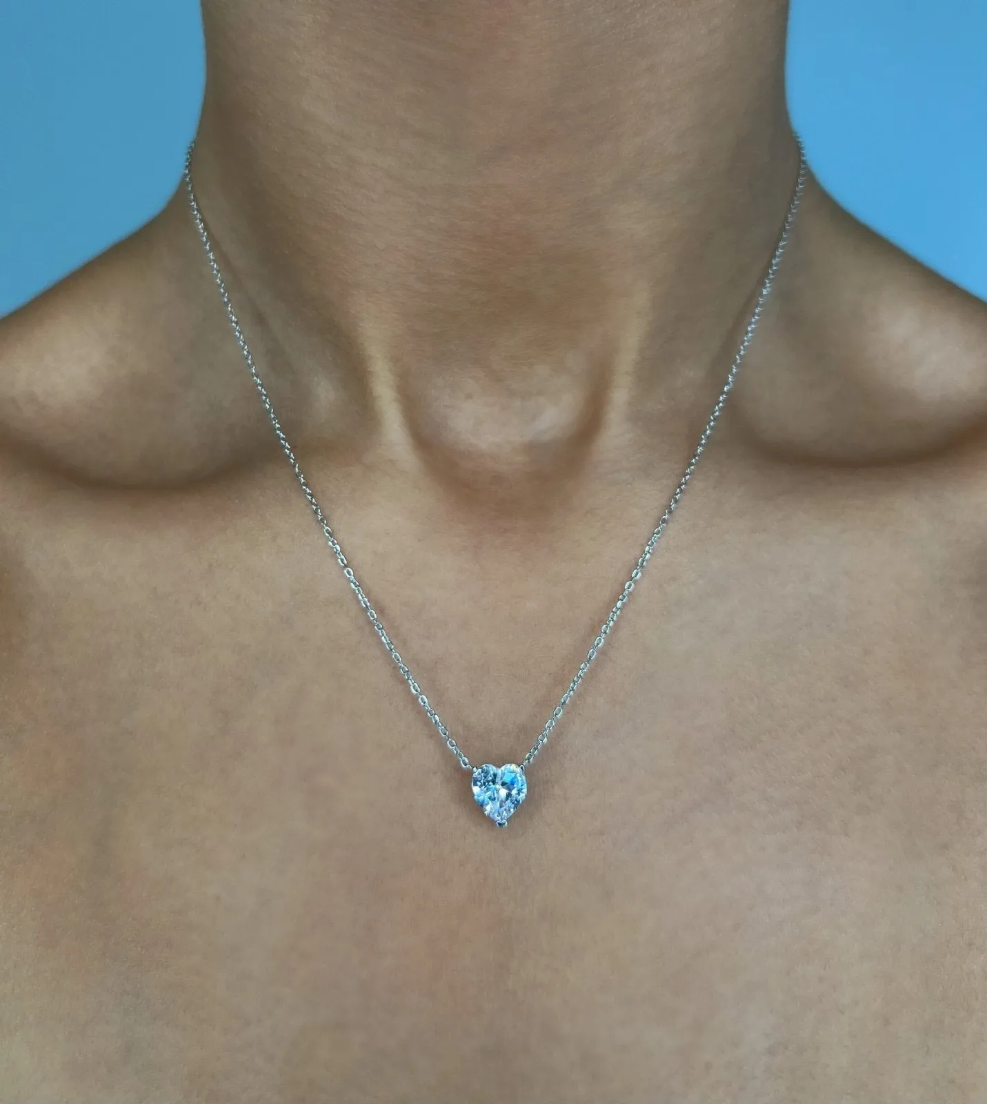 Sterling Silver Mini Heart Necklace sold by Luxe Emporium product image thumbnail 2