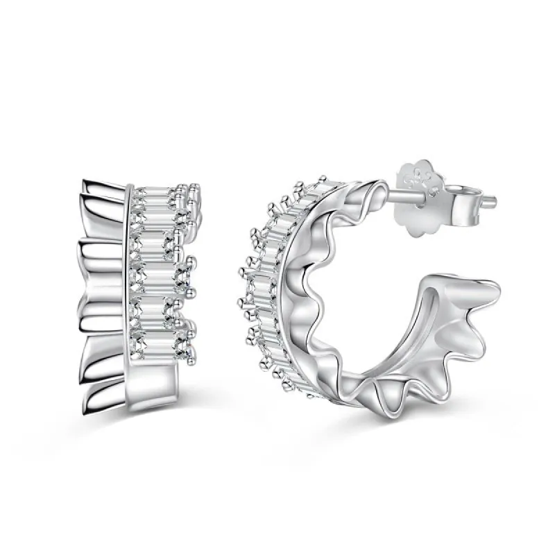 Sterling Silver Raya Hoop Earrings sold by Luxe Emporium